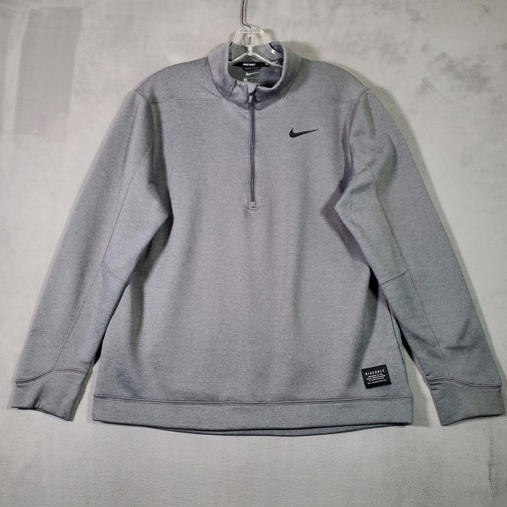 Nike Golf Pullover Shirt Womens M Grey 1/4 Zip Fleece Athleisure Gorpcore Sporty